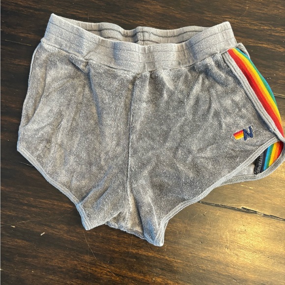 Aviator Nation Other - Aviator Nation Terry Gray Kids Shorts with Rainbow Side Stripe- size 14